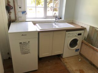New boiler and kitchen sink