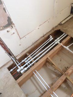 Running new pipes for bathroom refurbishment